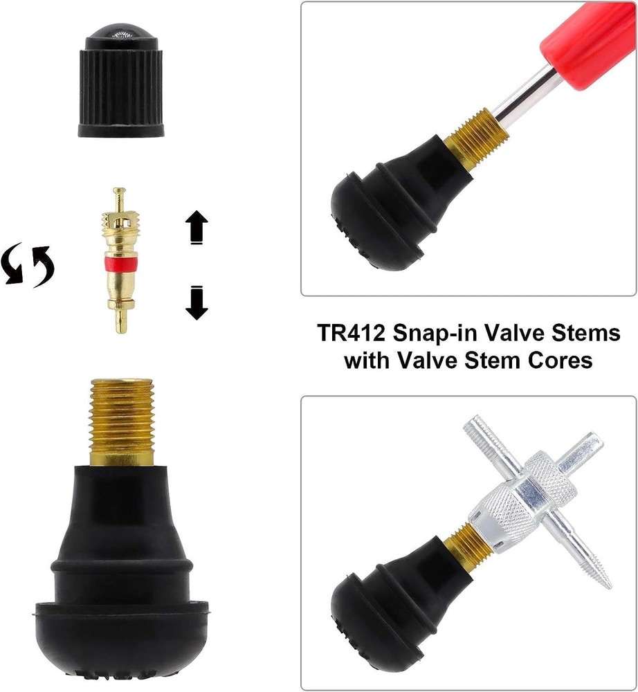 Valve Stem Puller Installer Tool, 5Pcs TR412, TR413, TR414 40 PCS