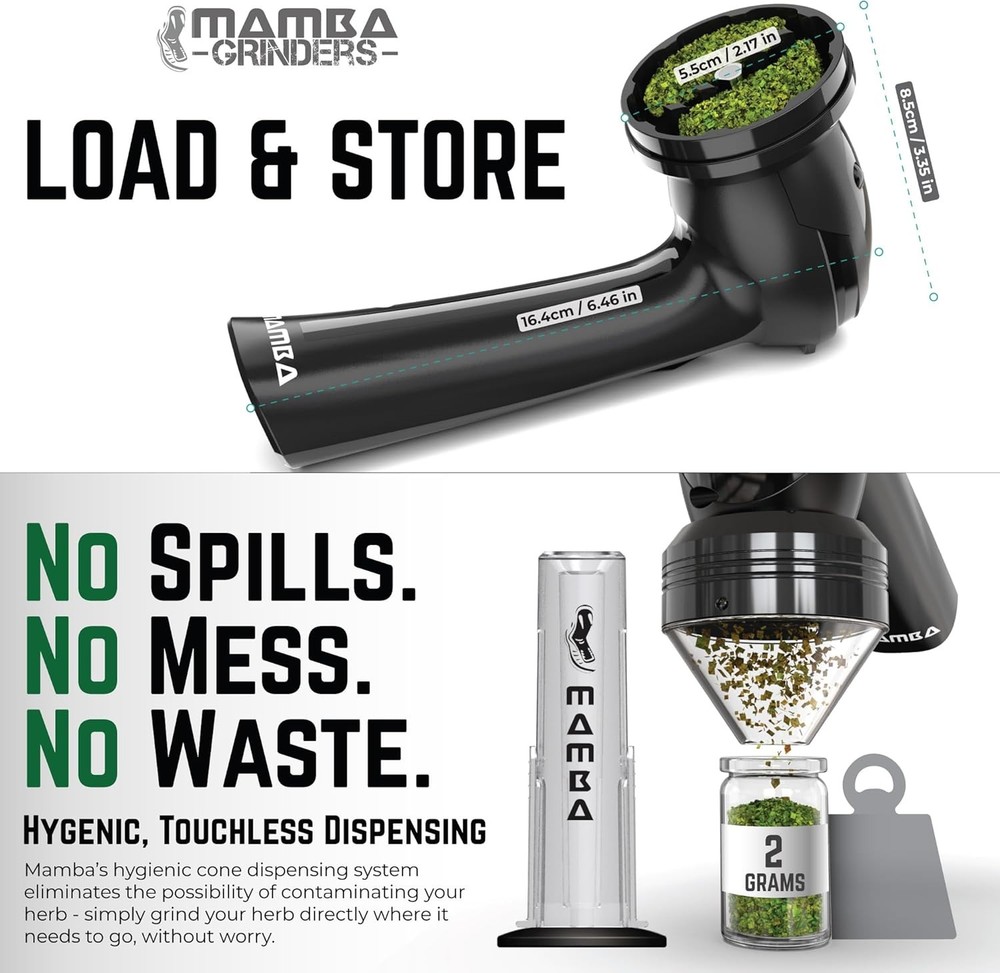 Loader XL 2g Black USB Electric Herb Grinder
