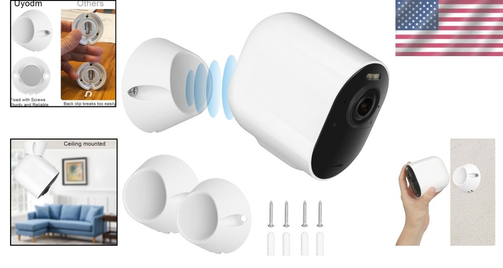 2 Pack Easy-Attach Magnetic Wall Mounts for Arlo Cameras - Maximum Stability