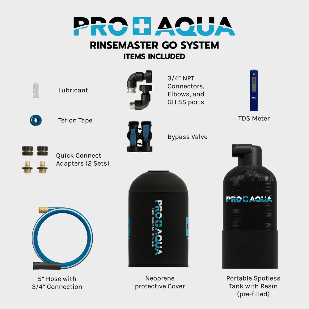 RinseMaster Go | Spotless Portable Deionizer Spot-Free System | 1,100 Gallon