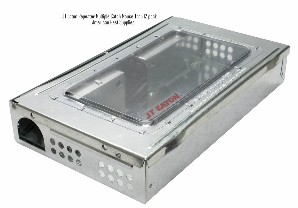 Tin Cat Style Multiple Catch Mouse Trap Clear Lid Humane Mouse Trap ( 12 Pack )