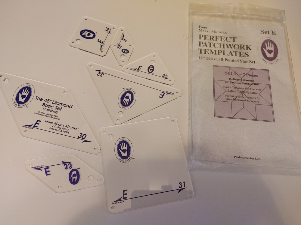 Perfect Patchwork Templates Set E 12" 8-Pointed Star Set Marti Mitchell quilting