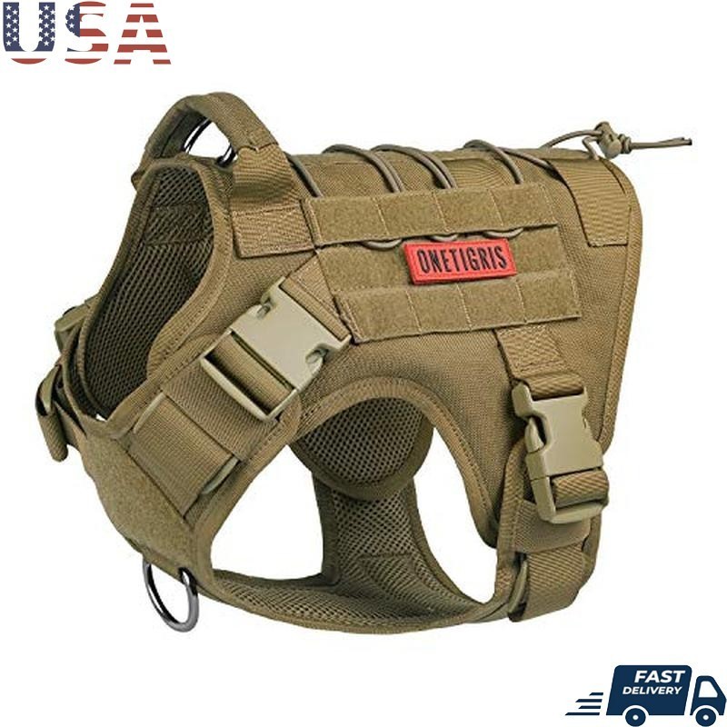 Tactical Dog Harness Adjustable Vest W/ MOLLE System Training & Control New