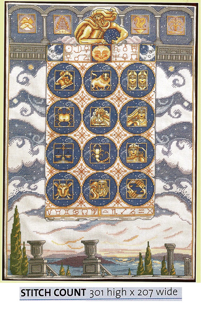 ZODIAC SAMPLER  CROSS STITCH  PATTERN ONLY    xtrs
