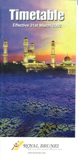 Royal Brunei timetable 2002/03/31