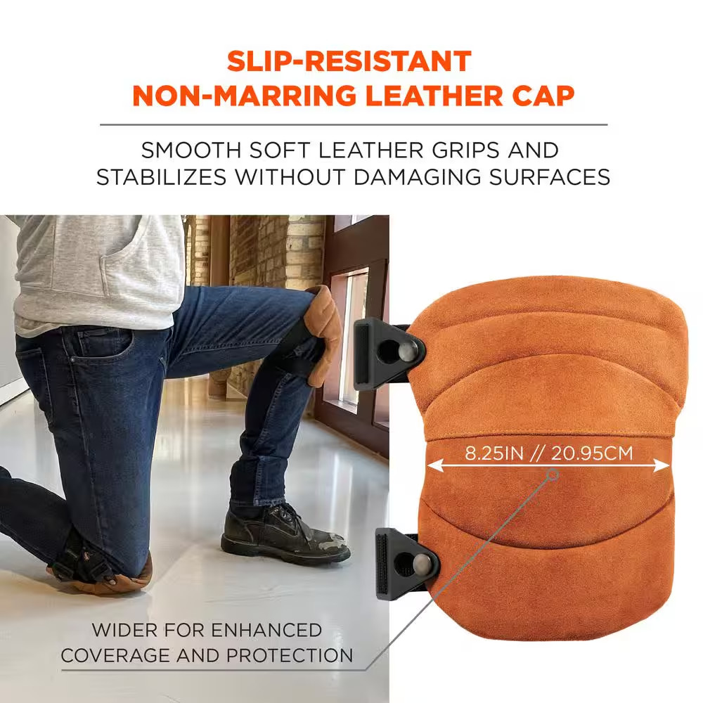 Proflex Leather Knee Pads - Wide Soft Cap