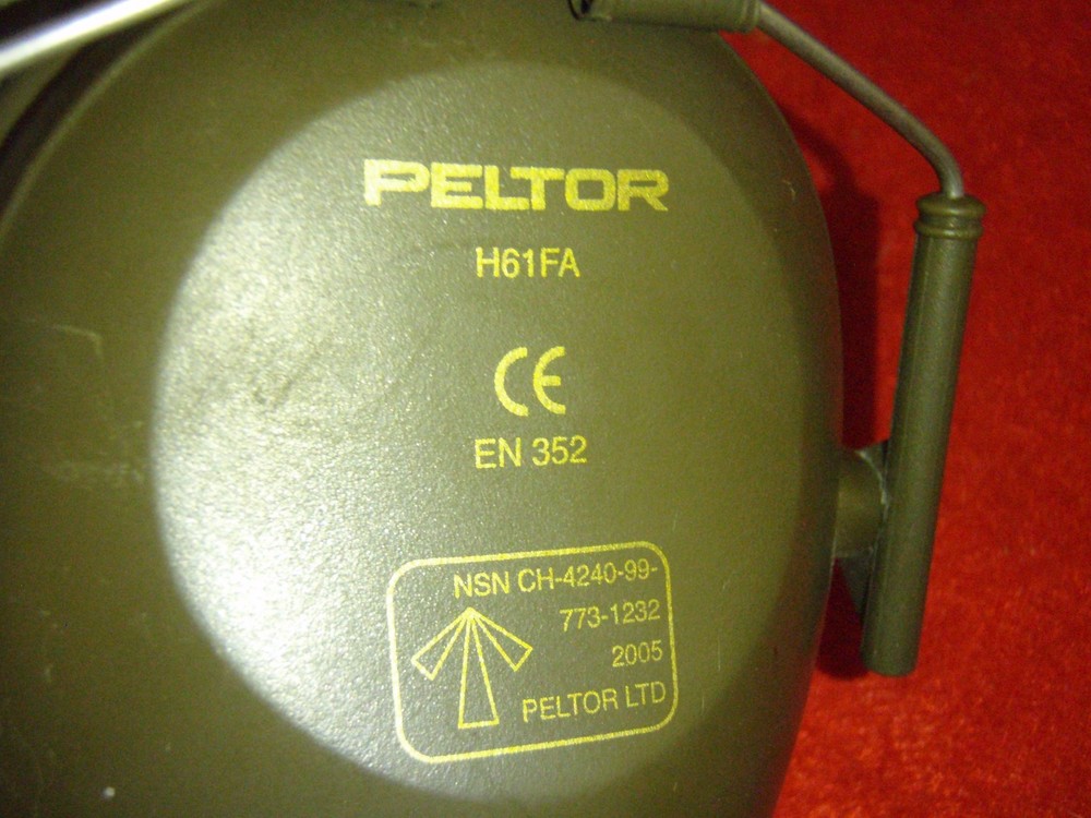 British Army Issue, Peltor Ear Defenders, H61FA,
