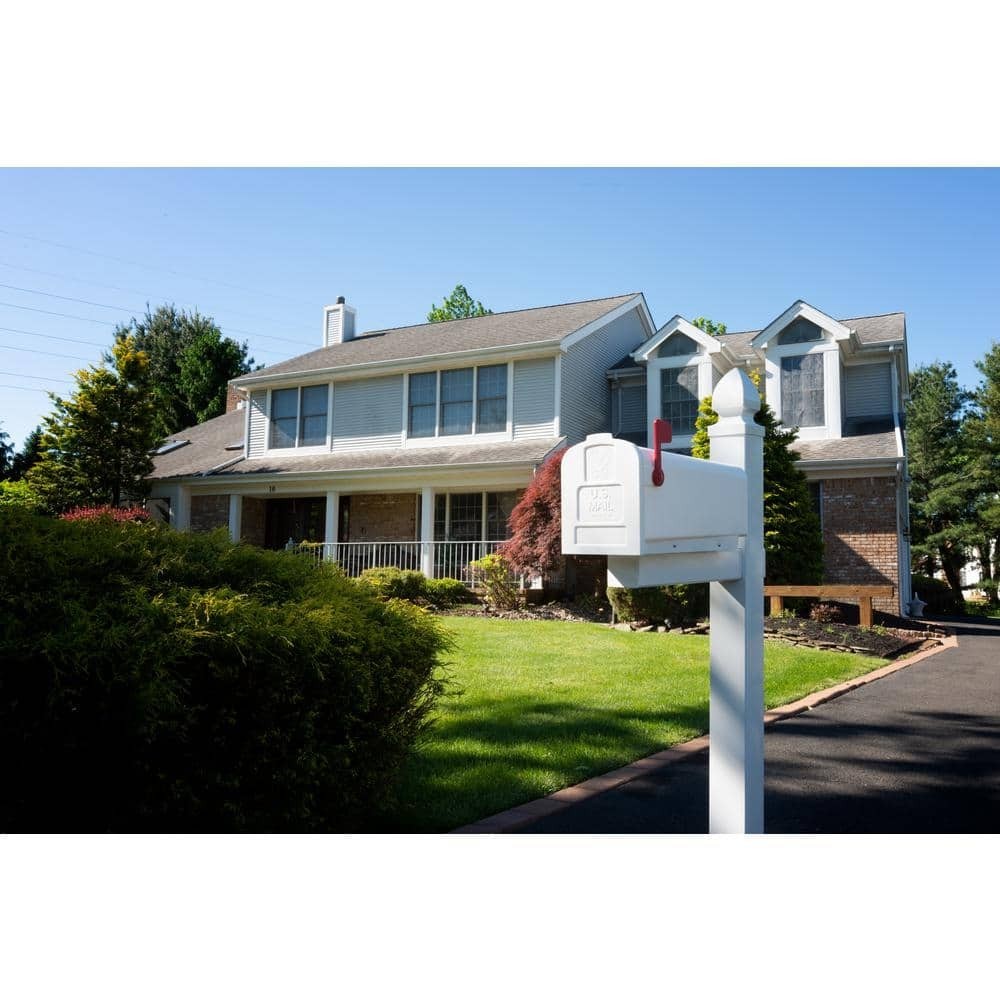 White Mailbox Deluxe Polybox Durable & Best Rust-proof Polymer Post Mounted New