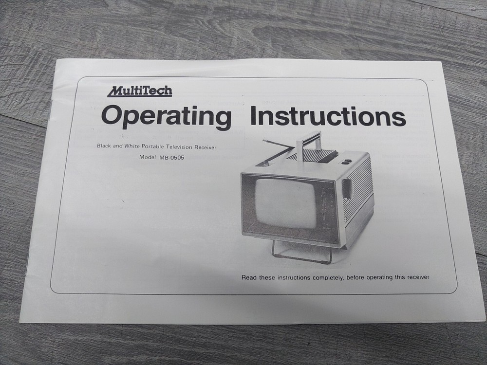 MultiTech 5.5" B/W Portable HI-TECH TELEVISION MB-0505, Cords, Box, Styrofoam.