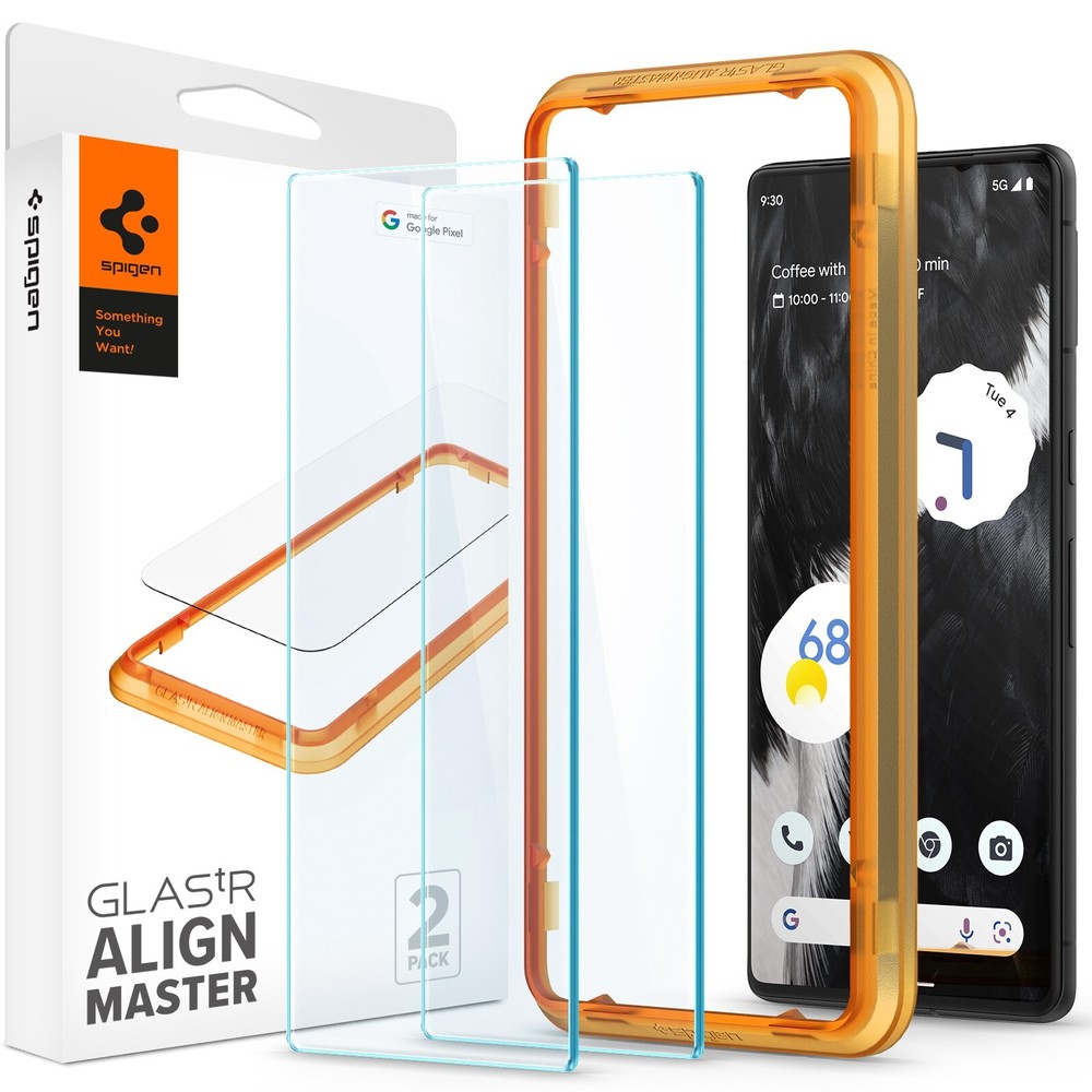 Pixel 7 Screen Protector | Spigen [ GlastR Alignmaster ] Shockproof 2 Pack