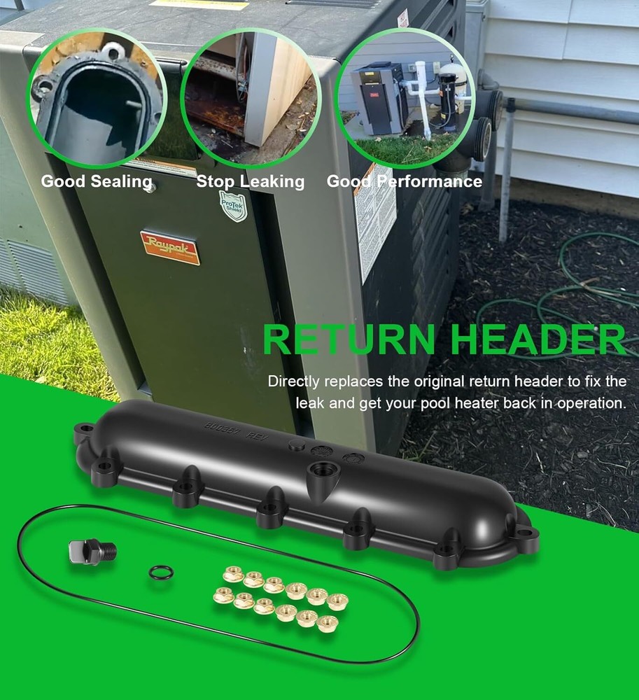 Return Header 015095F Replace for Raypak Pool Heaters 206A 266A 336A 406A 407A