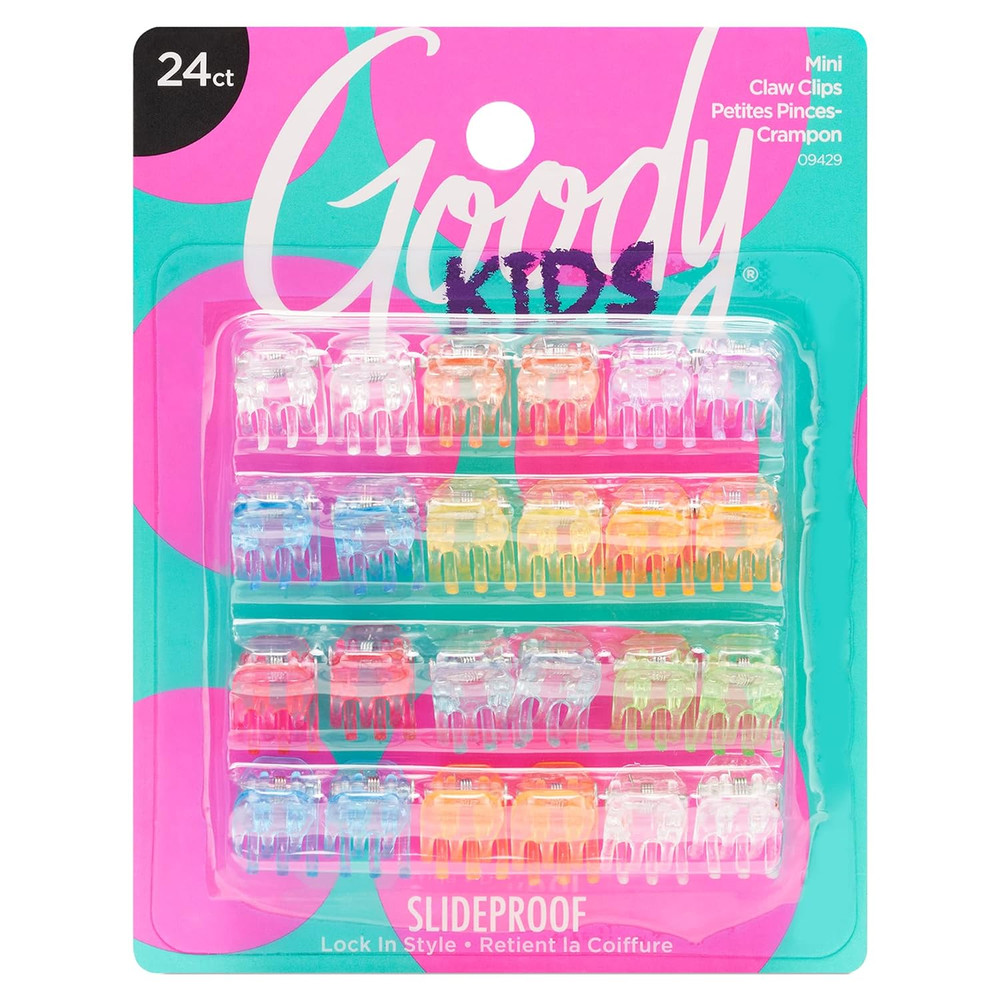 Classics Mini Claw Clips - 2 Count (Pack of 1), Assorted Colors - Great for Easi