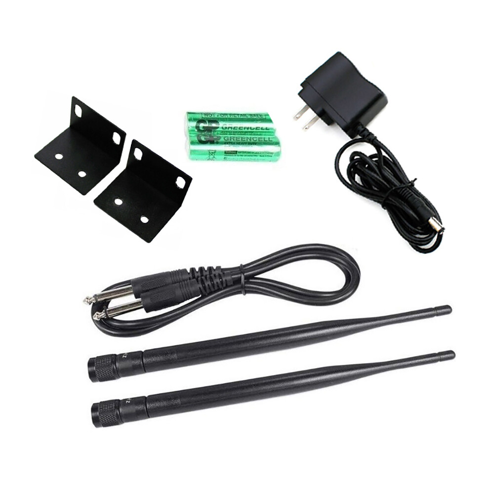2CH UHF Wireless Microphone System Handheld Microphone Headset Lapel Audio Mics