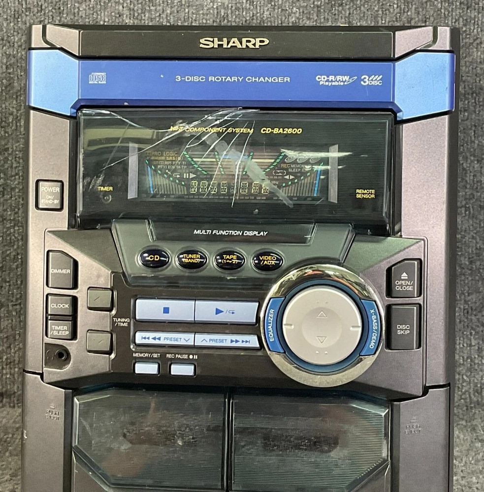 Sharp CD-BA2600 Best Mini Component AM / FM System 3-Disc Changer + Dual Cassett