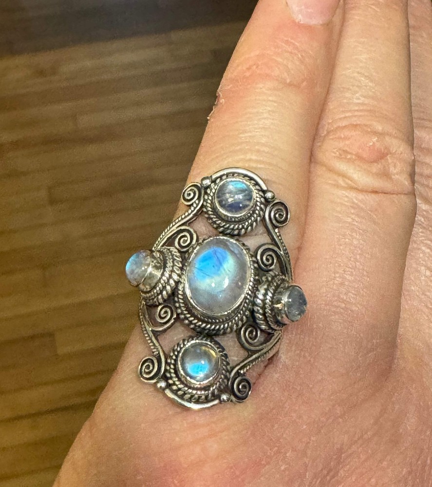 Lunar Goddess Moonstone Ring