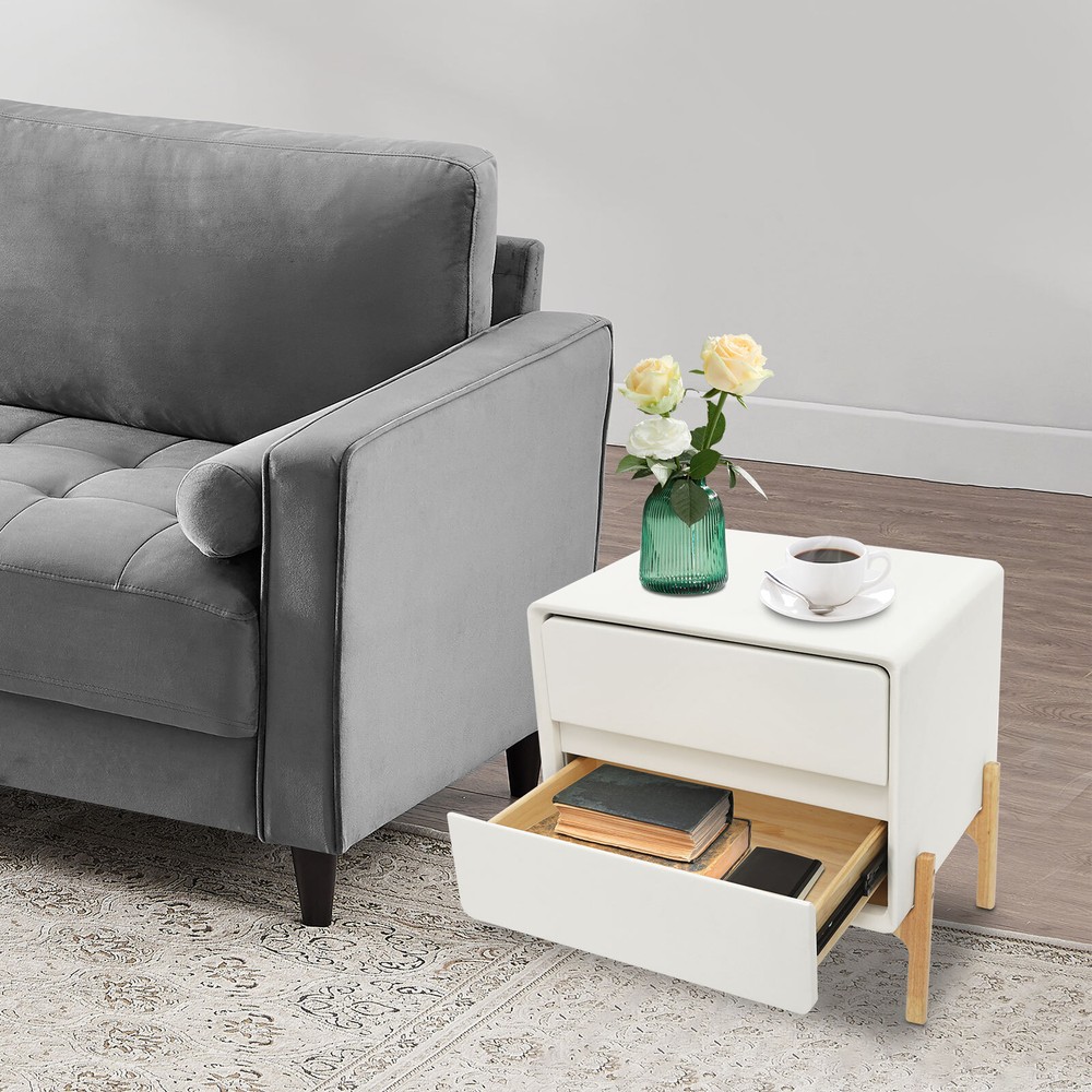 Bedside Table, Storage Bedside Table, Small Bedside Table with 2 Drawers