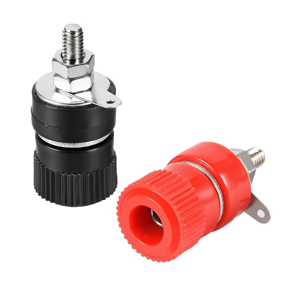 2 Pairs Binding Post Terminal Power Amplifier Connector Banana Plug Socket