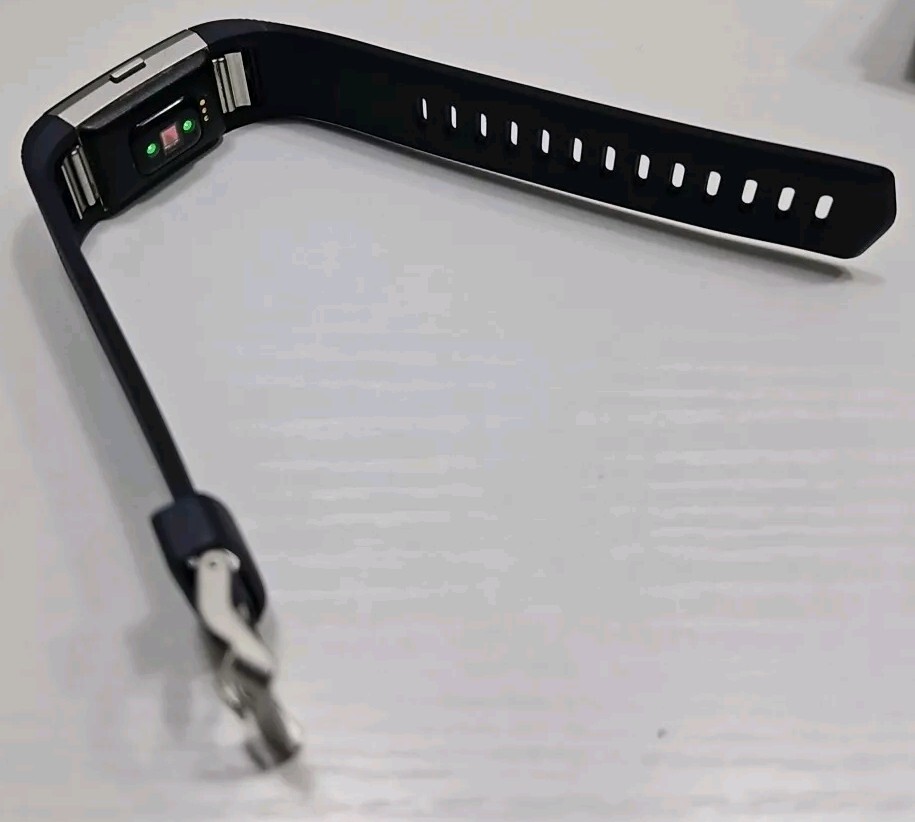 Fitbit Charge 2 Activity Tracker - Silver Black Blue Band With Charging Cable
