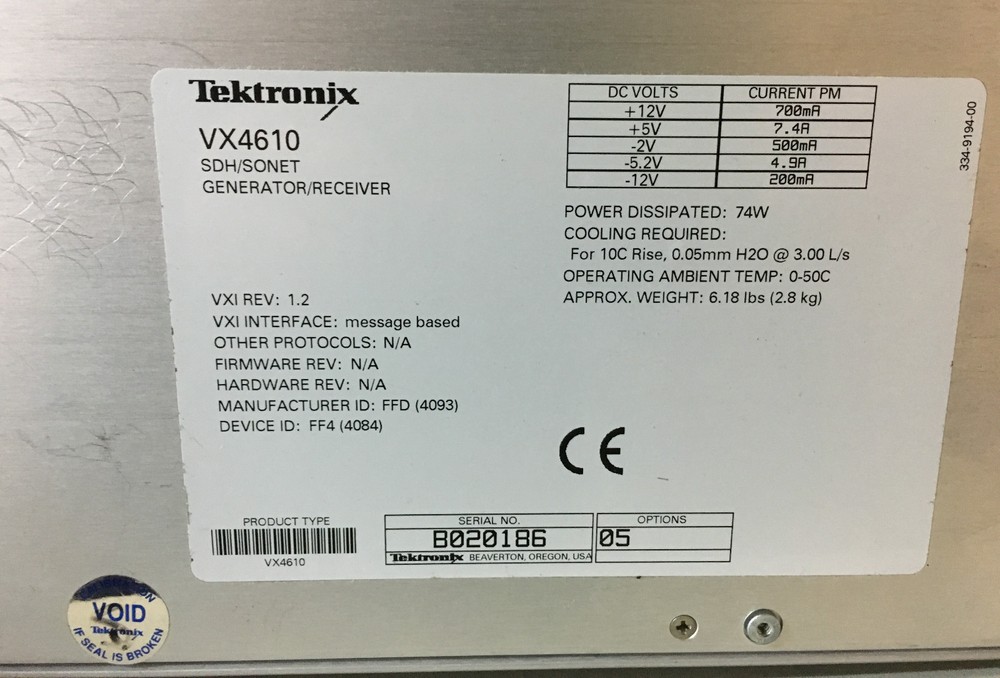 Tektronix VX4610 with option 5