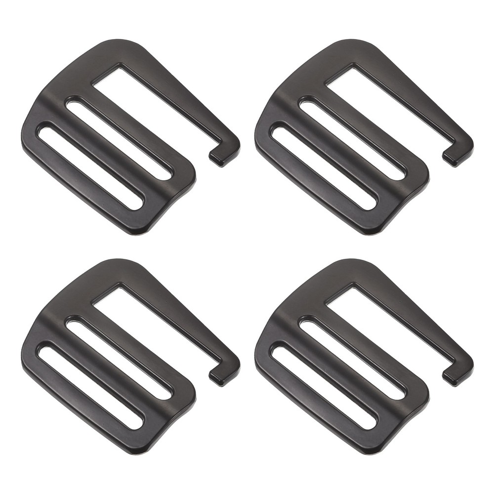 1.26" Webbing Release G Hook Buckle Adjuster for Backpack Strap 4Pcs Matte Black
