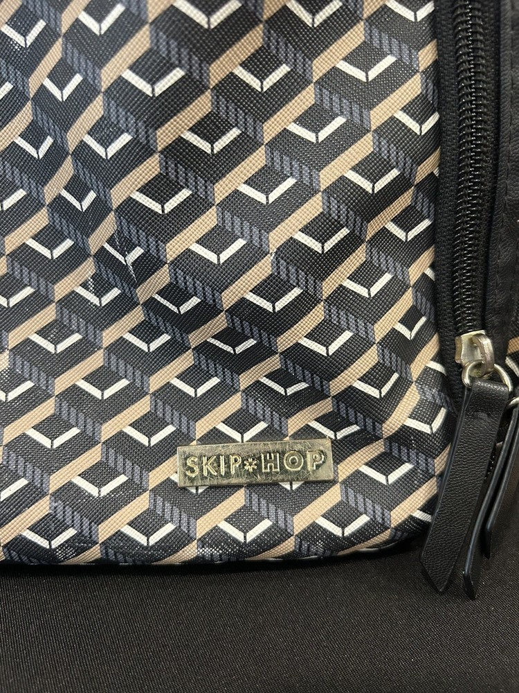 Skip Hop Deco Saffiano Diaper Backpack Black