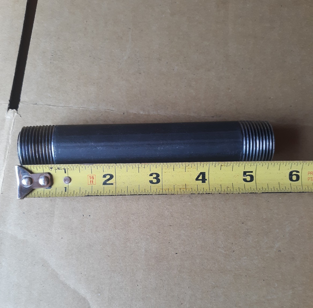 3/4" x 5 1/2" Threaded Black Pipe Nipple   1 PACK