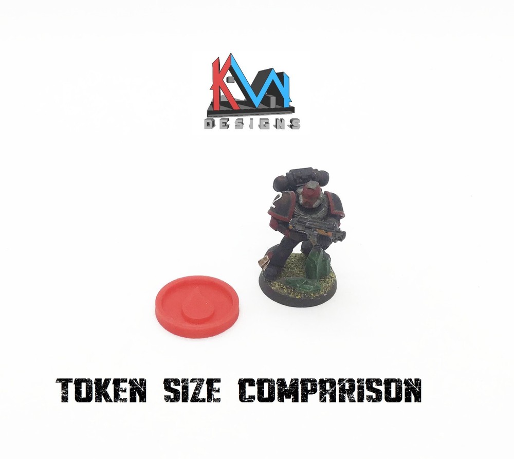 3D Printed - Grimdark Future - One Wound / Damage Tokens