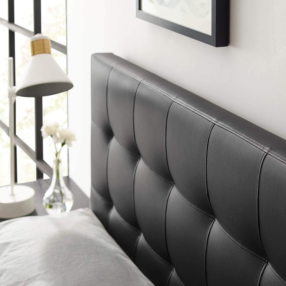 Modern Full Upholstered Headboard in Leather - Adjustable Height Design
