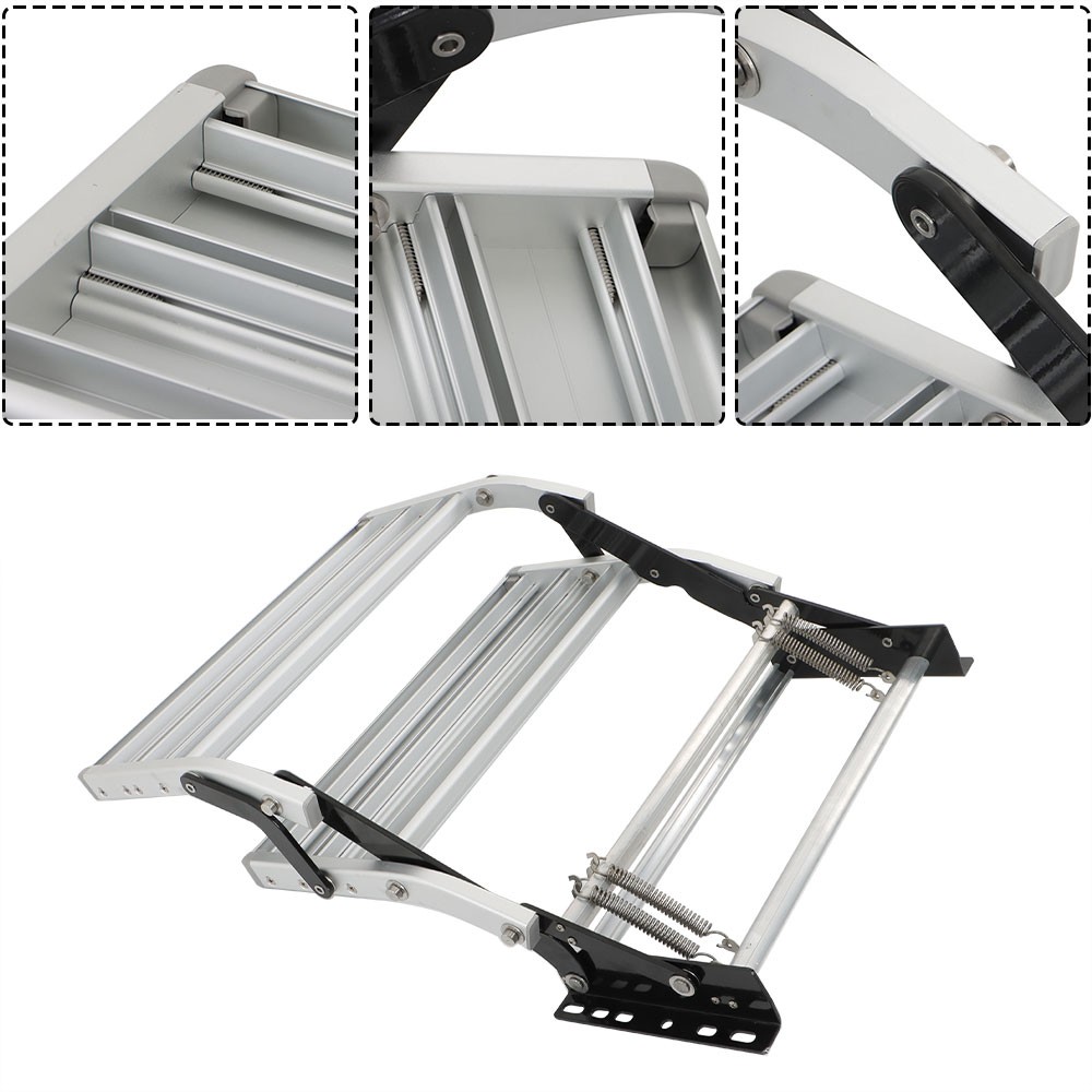 Aluminium Manual Pull Out Retractable 2 Steps RV Camper Platform Steps Stair New