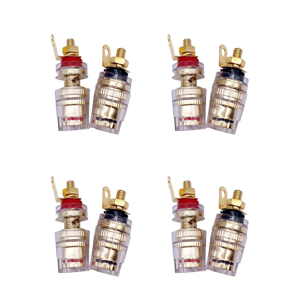 8Pcs 4mm Amplifier Speaker Terminal Binding Post Banana Plug Socket Connector