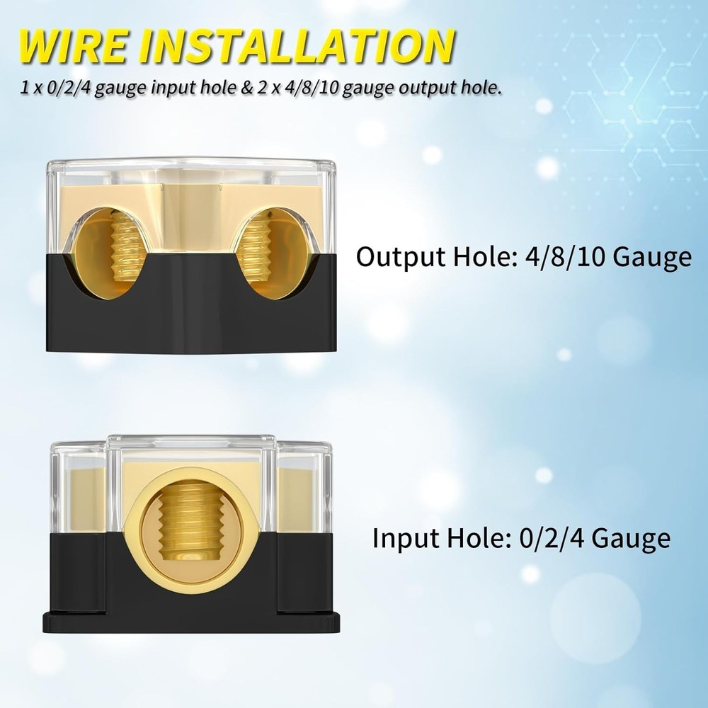 Vehicle Power Distribution Unit 12 Volt Audio System Copper Connection Component