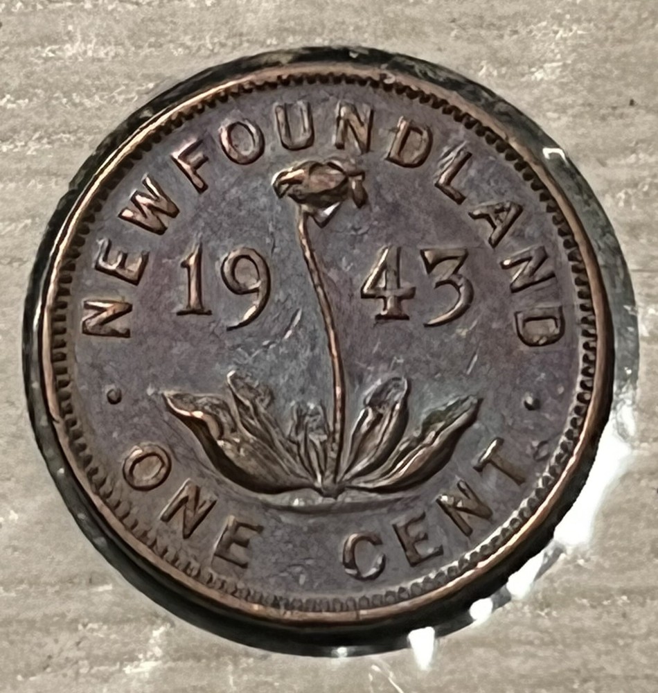 1943-C CANADA NEWFOUNDLAND SMALL CENT NICE DETAILS