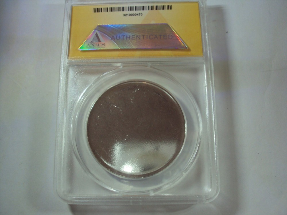 NO Date ANACS MS 60 blank planchet silver dollar size type 2