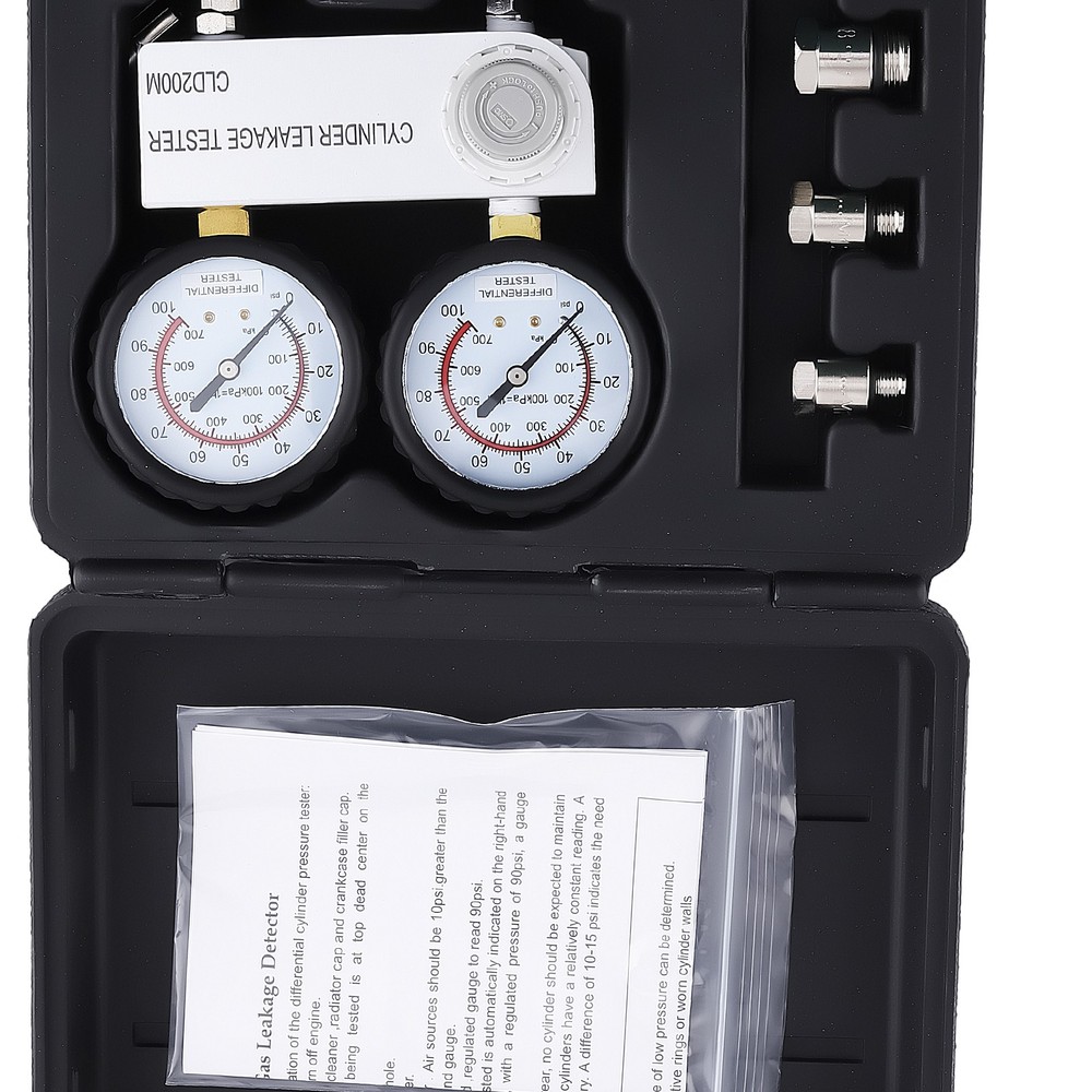 Cylinder Leak Down Tester Petrol Engine Compression Leakage Detector Tool Kit