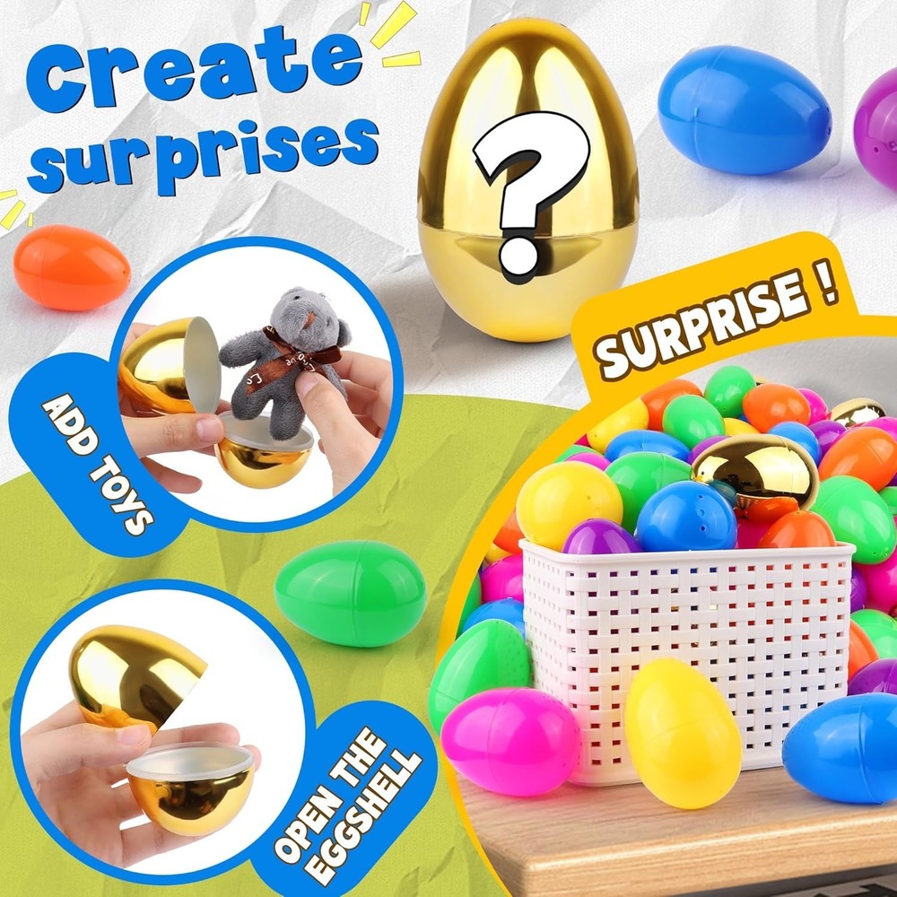 1000 Pack Easter Eggs Bulk Include 12 Surprise Golden Egg