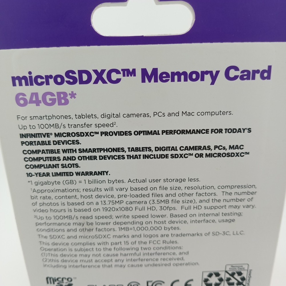 64gb INFINITIVE Micro SDXC + adapter Flash Memory Card SD
