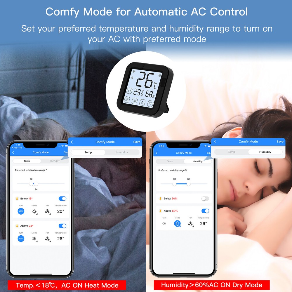 MOES WiFi IR Smart AC Remote Controller LCD Touch Screen Built-in Thermometer