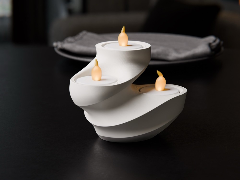 Swirl LED Tea Light Holder