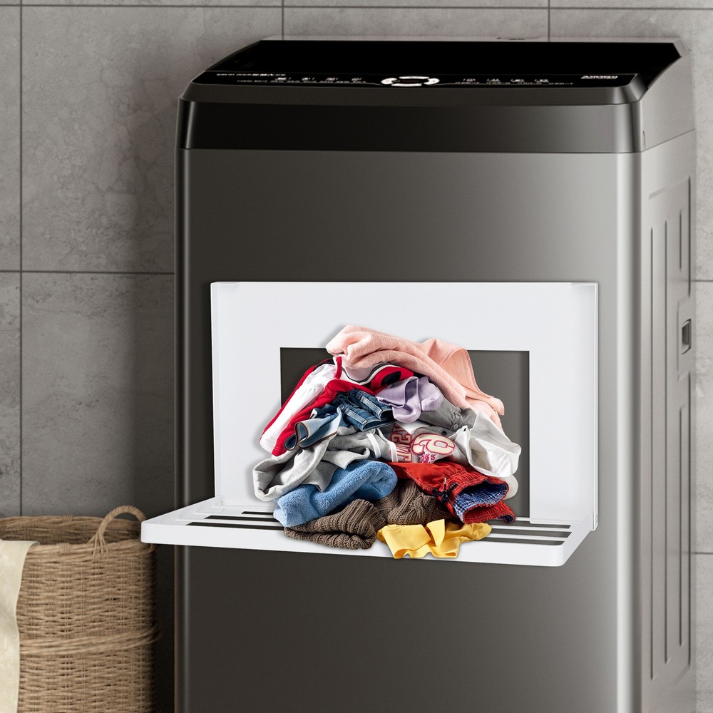 Magnetic Folding Shelf, Magnet Rack Mount on Washing Machine/Fridge Carbon Steel