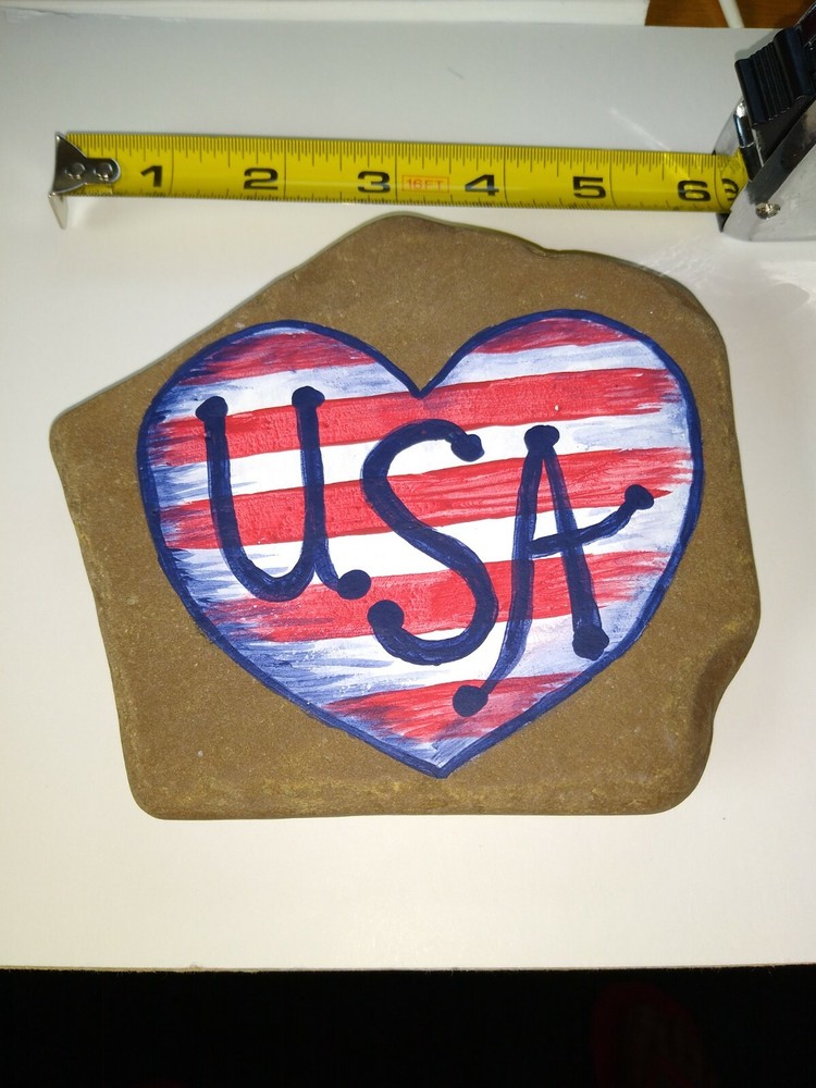 Patriotic Hand Painted USA Rock