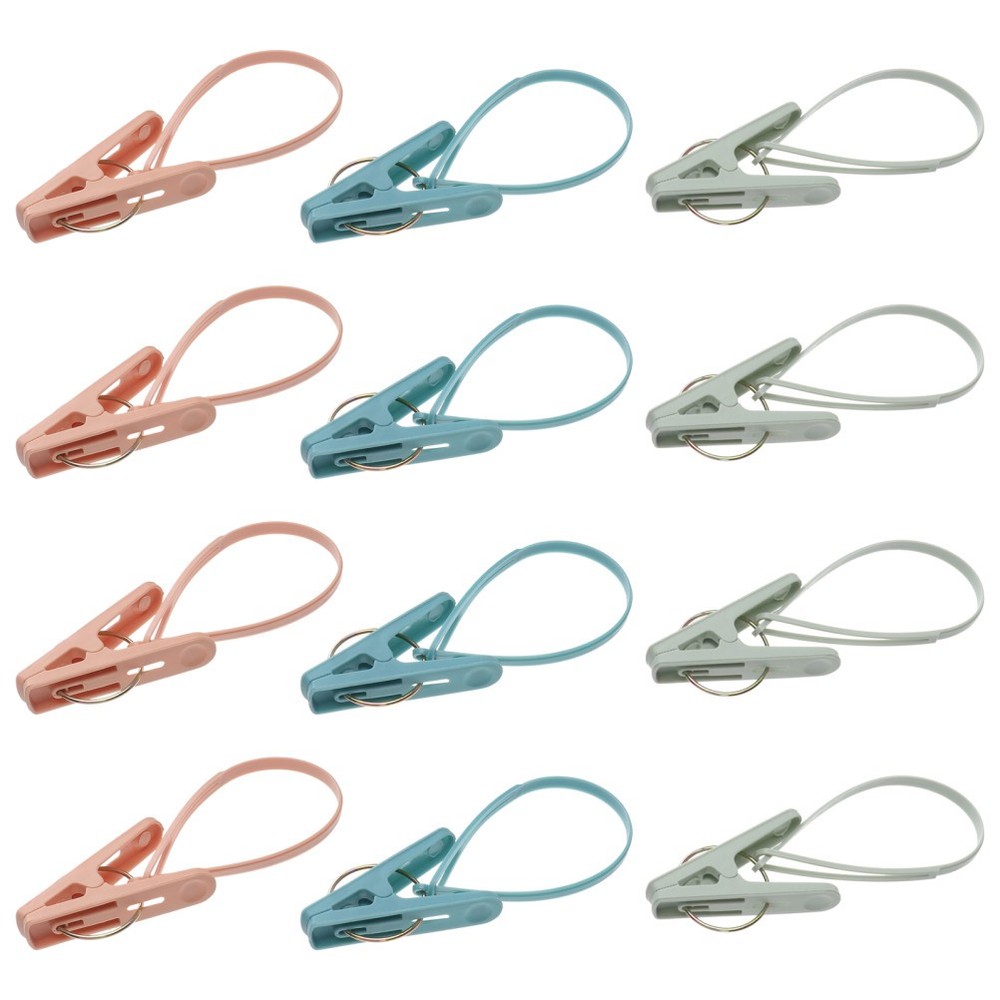 12 Pcs Clothes Drying Clips for Anti-rust Space-saving Clothespin