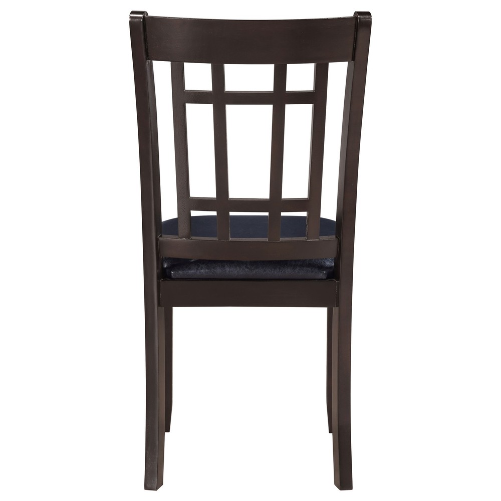 Espresso and Black Lattice Back Side Chairs