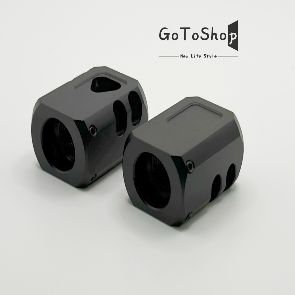 2 PACK BLACK Muzzle Brake Compensator 1/2''x28 TPI For 9mm