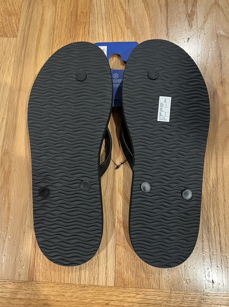 NEW Hurley Flip Flops Black size 11