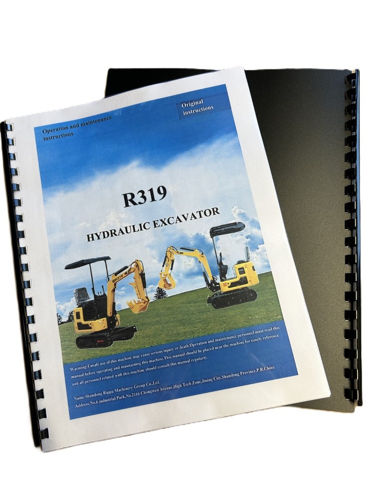 Mini Excavator Compact Track Hoe Rippa R319 Operation & Maintenance Manual