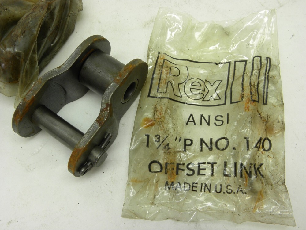 2 PACK - REXNORD #140 Standard Roller Chain Offset Link (1-3/4" Pitch)