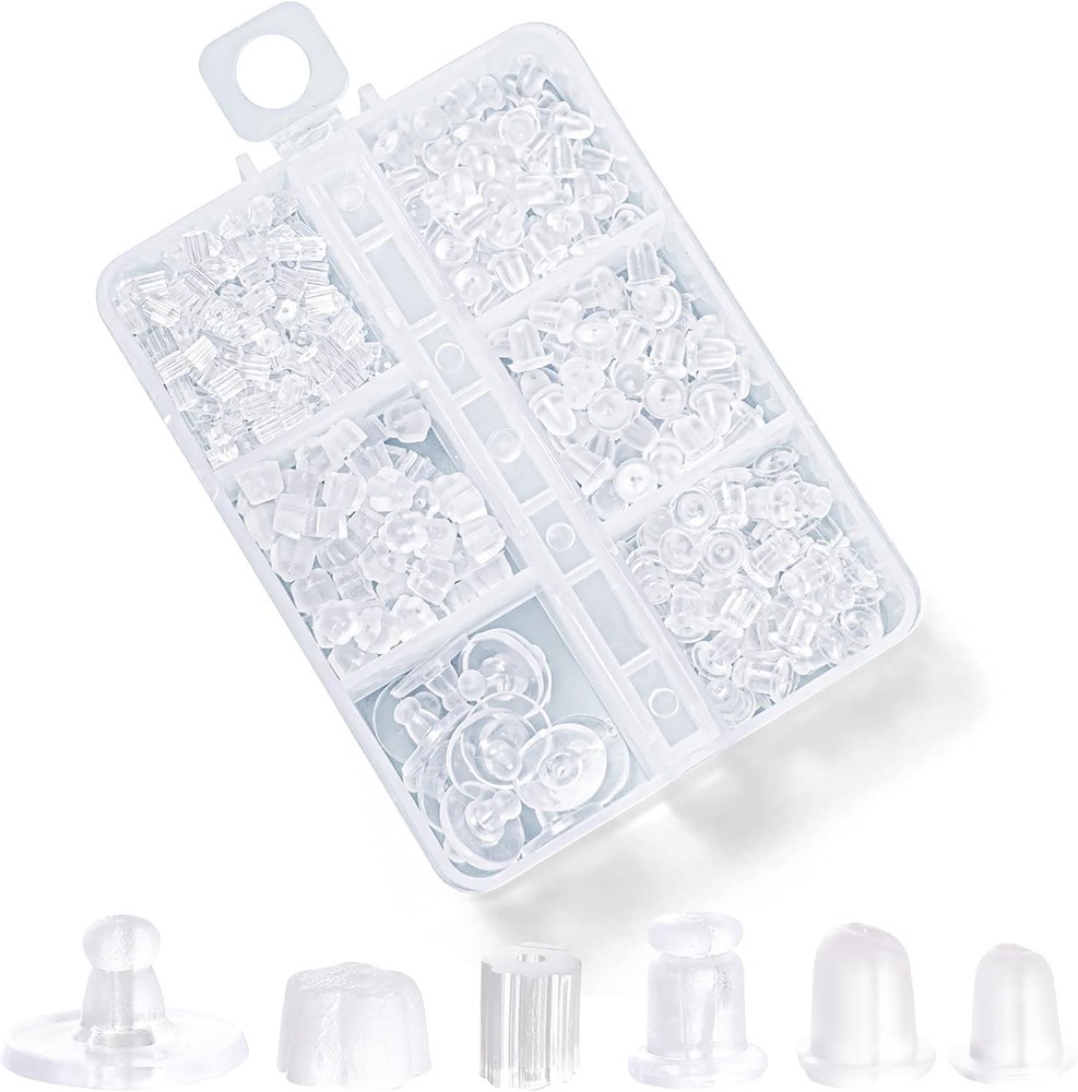 Silicone Rubber Earring Stoppers 600pc Clear