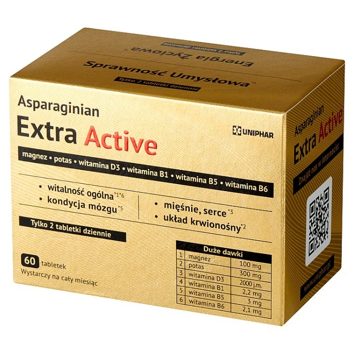 Aspartate Extra Active tablet with magnesium and potassium, 60 pcs