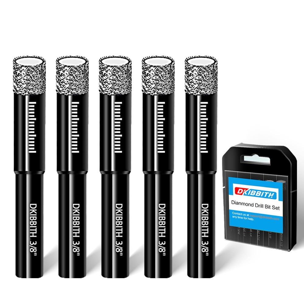 5-Pack 3/8" Dry Diamond Core Drill Bits Set, 10mm 5 Pcs 3/8“