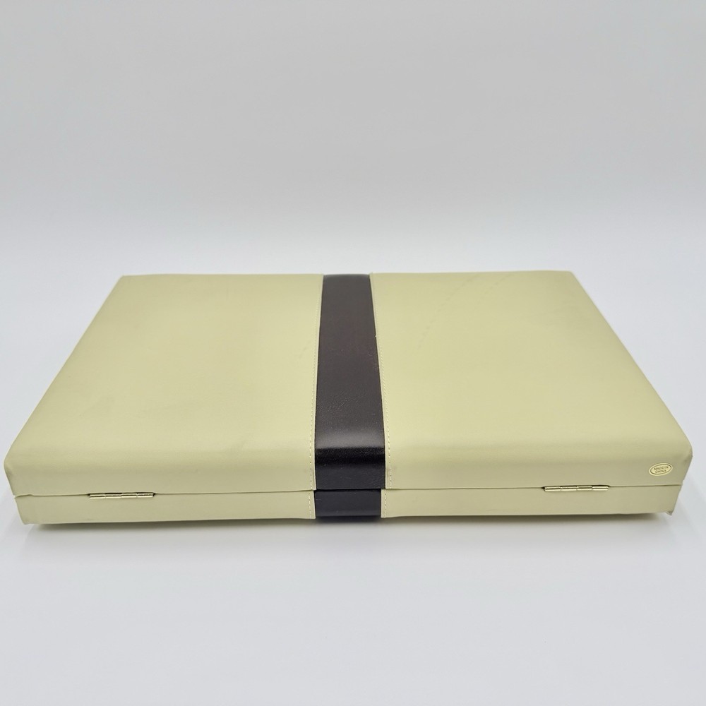 Vintage Backgammon Set Case Complete Dice Chips Folding Board EUC